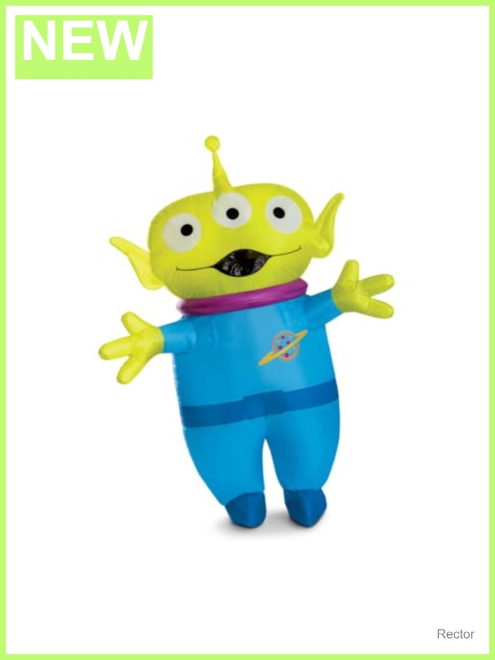 Alien Inflatable Adult Costume Unisex Fan Zipper Back Mouth See